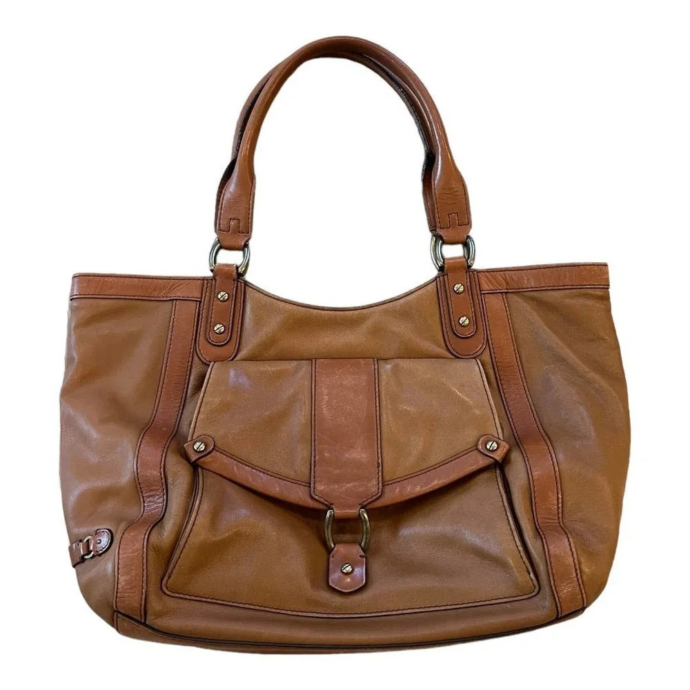 Cole Haan Leather Tote Handbag with Front Pocket